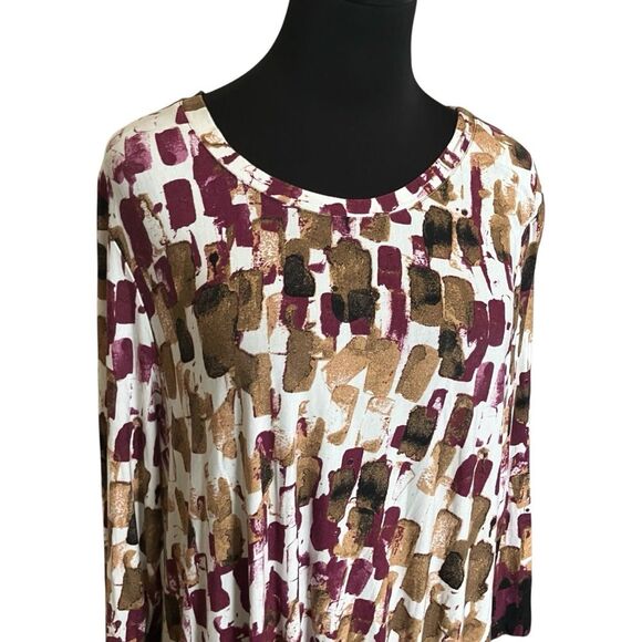 LOGO by Lori Goldstein Tunic with Pockets and Lace Trim Size XL - Picture 4 of 10